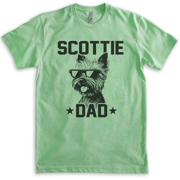 Scottie Dad, Unisex Men's Shirt, Scottish Terrier, Scottie Owner, Funny Dog Dad Gift, Heather Apple Green, Medium