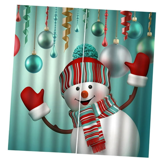 Christmas Kitchen Curtain Christmas Snowman Window Drapes 2 55x40