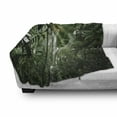 thumbnail image 2 of Rainforest Soft Flannel Fleece Throw Blanket, Tropical Rainforest Preservation Humidity Palm Tree Wild Environment Misty Nature, Cozy Plush for Indoor and Outdoor Use, 50" x 70", Green, by Ambesonne, 2 of 5