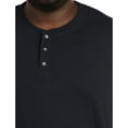 thumbnail image 2 of Harbor Bay by DXL Big and Tall Men's Long-Sleeve Wicking Henley Shirt, Navy, 5XLT, 2 of 5