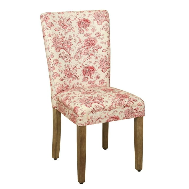 Homepop Décoration Maison / K1136-44 / Chaise de Salle à Manger Rembourrée Classique / Chaise d'Appoint Simple, Toile Rouge