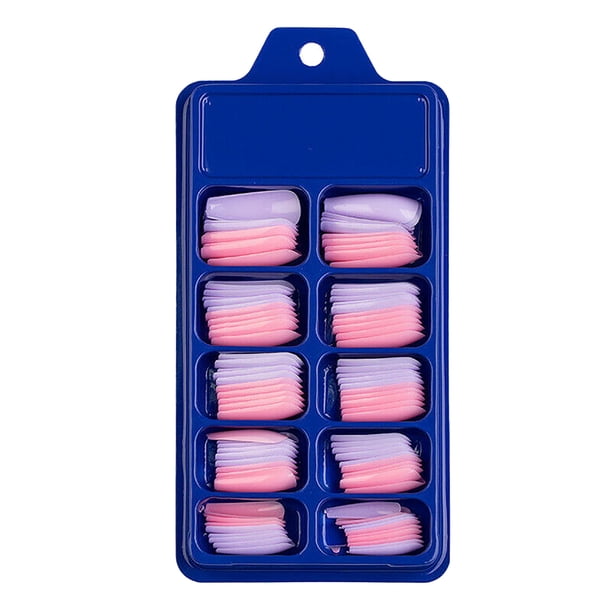 100 uñas postizas largas de cobertura completa, puntas de ataúd, manicura estilo bailarina