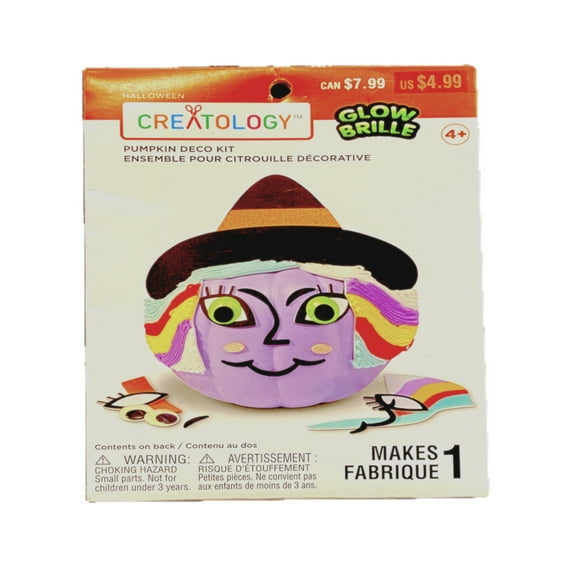 Halloween Creatology Glow Brille Purple Witch Pumpkin Deco Kit
