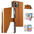 thumbnail image 3 of Funda cartera GANGXUN para iPhone 11 Pro , cuero PU con tarjetero, cremallera, correa de mano, soporte y protección 554°, 3 of 6