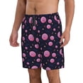 thumbnail image 2 of KLL Pink Planets And Stars Men's Casual Summer Beach Shorts Hawaiian Shorts with Pockets-Large, 2 of 5