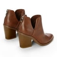 thumbnail image 3 of Pennysue Women's Middle Heel Ankle Booties Brown Thick Heeled Stacked Short Boots Size 6M, 3 of 8