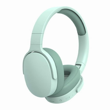 Wireless On-Ear Headphones Upgraded Bass HiFi Stereo Wireless Headset Foldable and Wireless Wired Mode Soundproof On-Ear Headphones with Mic and Volume Control for PS5 PS4 PC Switch Mac- Green