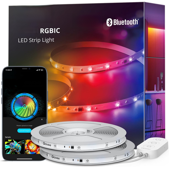 100ft RGBIC LED Strip Lights, Smart LED Lights for Bedroom, Bluetooth LED Strip Lights APP Control, DIY Multiple Colors on One Line, Color Changing LED Lights for Bedroom Decor, 2 Rolls of 50ft