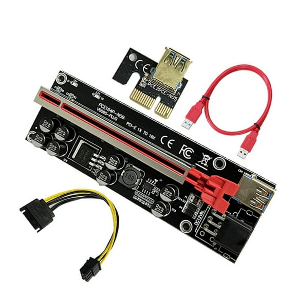 VER009S Plus PCI-E Riser Card 009S Plus PCIE X1-X16 4Pin 6Pin Power USB 3.0 Cable for Graphics Card GPU Miner Mining B