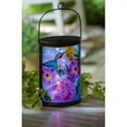 thumbnail image 4 of Evergreen Handpainted Solar Glass Lantern, Floral Hummingbird, 4 of 4