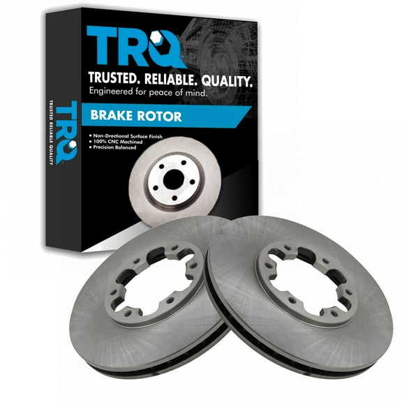 TRQ Front Brake Rotors Set Vented Fits Select 1997 INFINITI QX4 2003-2004 Nissan Frontier 1996-1998 Pathfinder 2000-2004 Xterra
