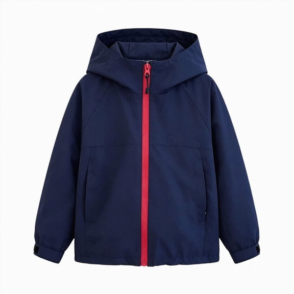 Xyant Boys Girls Waterproof Jacket Toddler Kids Lightweight Windbreaker Raincoat Sports Hooded Outerwear Cycling Hiking Gear Running (Navy,3-4 Years)