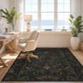 thumbnail image 3 of Design&I 8'x10' Washable Area Rug Snag-Free Bamboo Medieval Sofa Wildlife Motif Symmetrical Border Faded for Dining Room, Large Office, Lounge, 3 of 7