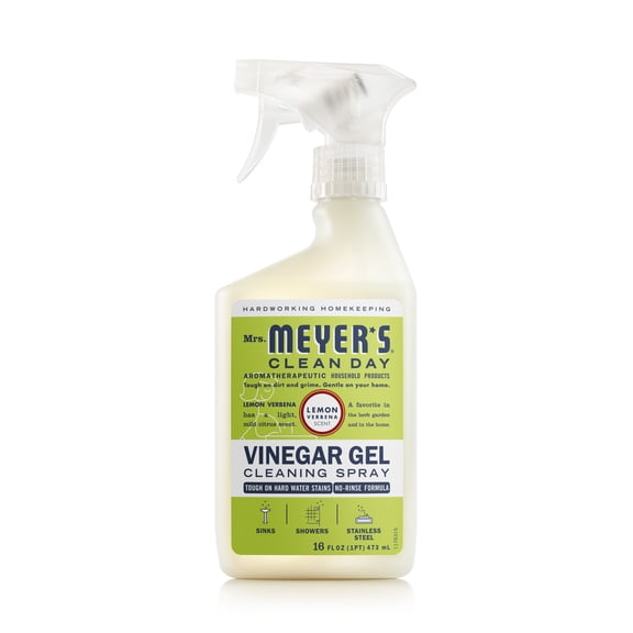 Mrs. Meyer’s Vinegar Gel Cleaning Spray, Bathroom Use, No-Rinse Formula, , Lemon Verbena, 16 Fl Oz, Pack of 1