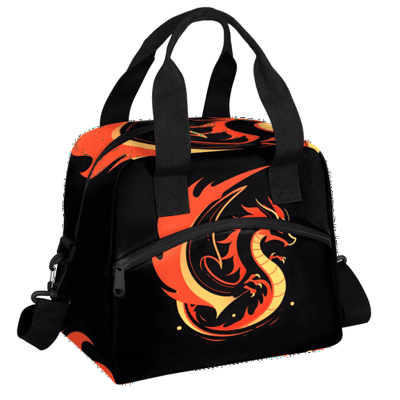 Herdesigns Dragon Insulated Lunch Bag for Women Men Adults Large Reusable Lunch Box Funny Leakproof Cooler Tote Bags with Adjustable Shoulder Strap