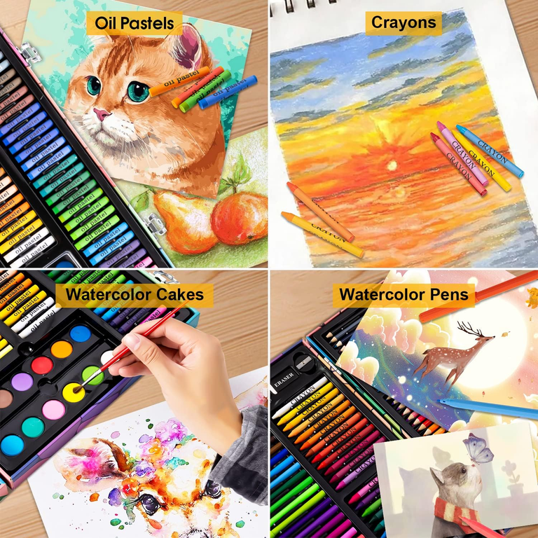 Art Supplies Kit 180 Pieces With Clipboard And Papers photo 3