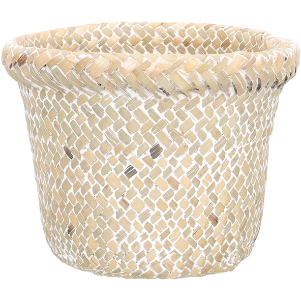 Cesta de almacenamiento tejida de ratán Cesta de almacenamiento de papel versátil Cesta de basura de papel