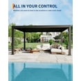 thumbnail image 4 of Memoryfield 12x16 FT Aluminum Louvered Pergola, Outdoor Patio Pergola with Adjustable Roof & Drainage System, Heavy-Duty Frame for Deck & Backyard, Gray, 4 of 8