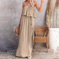 thumbnail image 1 of ICHUANYI Clearance Women Casual Tube Top Backless Solid Split Fork Dress Bandage Skirt Suit(Beige, XS) Ichuanyi Ichuanyi, 1 of 9