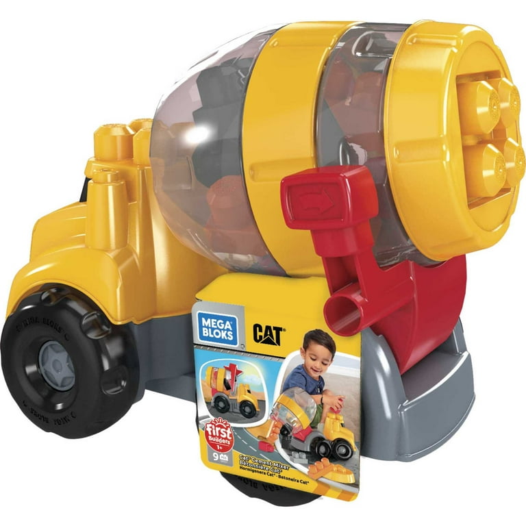 MEGA BLOKS Fisher-Price Building Toy Blocks Cat Cement Mixer Truck (9 Pieces) for Toddler MEGA BLOKS Fisher-Price Building Toy Blocks Cat Cement Mixer Truck (9 Pieces) for Toddler