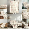 thumbnail image 3 of 1pc Extra Large Flannel Blanket - Heavyweight 280GSM Soft Pink Roses, Green Leaves & Bows - All-Season Luxury Bedspread, Sofa Throw, Carpet - Elegant Floral Decor for Home, Travel, Gifts - Cozy Warmt, 3 of 9