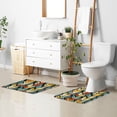 thumbnail image 6 of Yayeee Bath Rug for Bathroom Floor Non Slip Rectangle Fluffy Soft Absorbent Mat, 16"x24", Yellow Geometric, 6 of 7
