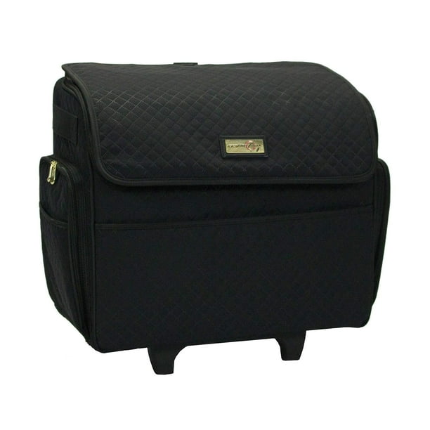 Everything Mary Black Stamped Rolling Sewing Machine Tote Sewing