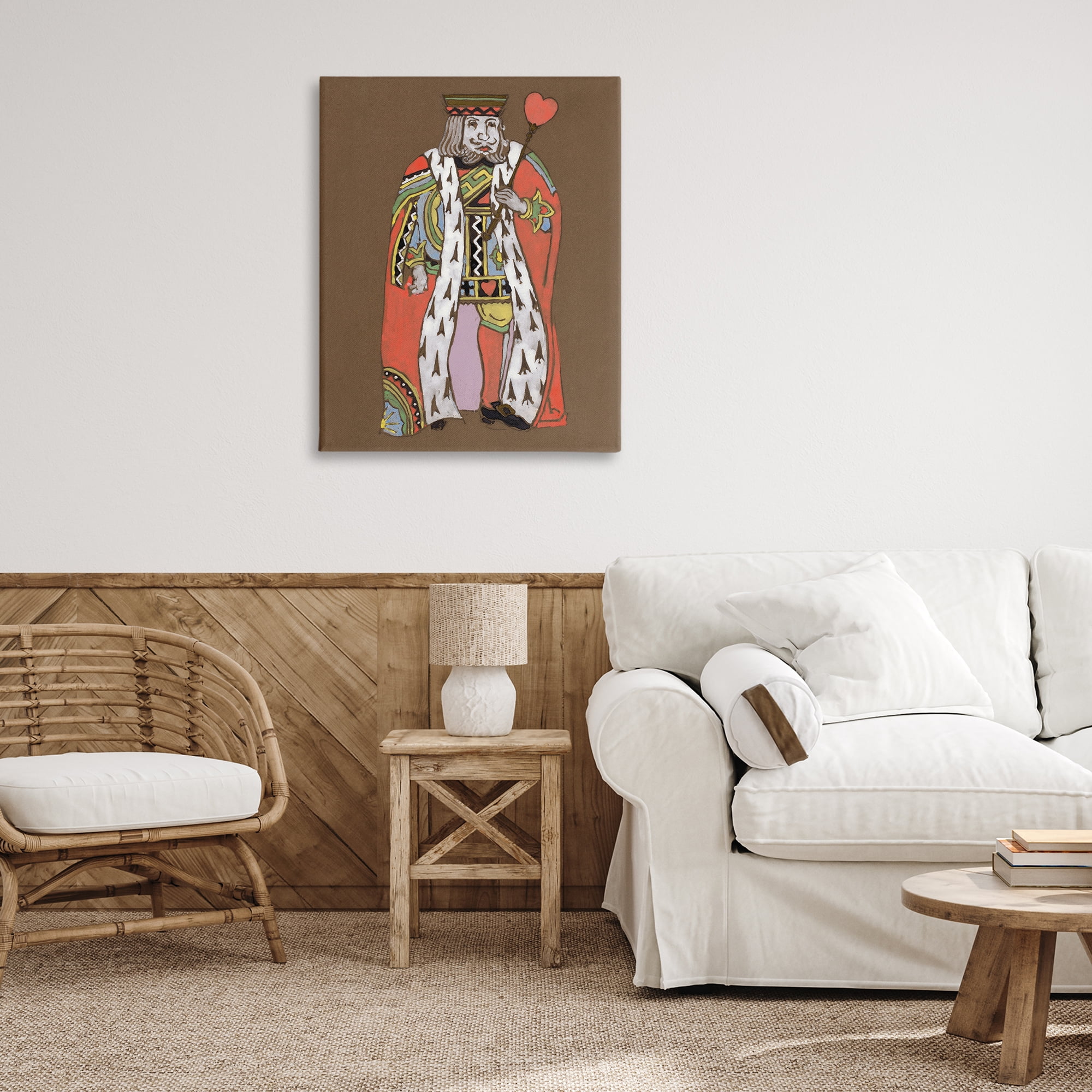 Stupell Industries King Playing Card Motif Entertainment Painting Wrapped Canvas Art Print Wall Art, 30 x 40