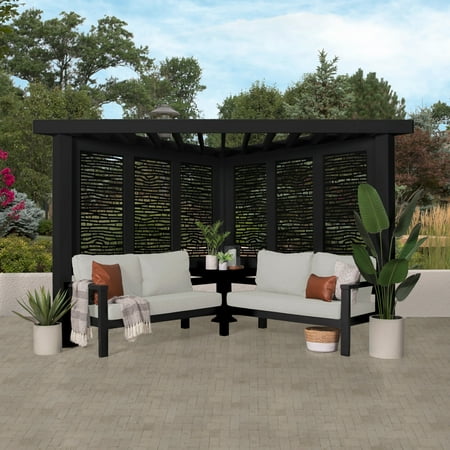 Backyard Discovery Glendale Traditional Pergola with Conversation Seating (Pumice)