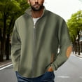 thumbnail image 1 of pstuiky camisas de manga larga para hombre, Blusa/abrigo informal y moderno para hombre, de color liso, con solapa, cremallera y manga larga, de terciopelo y ondas de agua. camisetas de hombre m, 1 of 7