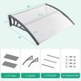 thumbnail image 2 of 48" x 40" Window Outdoor Awning Door Canopy Exterior Awning Canopy Gray, 2 of 9