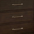 thumbnail image 2 of 6 Drawer Wooden Dresser with Metal Pulls Walnut Brown, 2 of 5