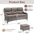 thumbnail image 4 of Jentlehouse Outdoor Patio Sofa set with Ottomans,All-Weather Wicker Rattan Patio 3-seat Couch with Thick Cushions and High Back,Outdoor Sectional Sofa Set for Lawn Balcony Garden, 4 of 9