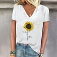 thumbnail image 3 of Camisetas de Manga Corta para las Mujeres, Impresión de Cuello en V Camiseta Casual Top Hecho de 95% Poliéster 5% Spandex para el Uso Diario de Primavera Verano, Camisetas para las Mujeres Casual, 3 of 4