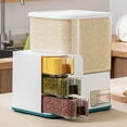 thumbnail image 4 of Contenedor de almacenamiento de 4 compartimentos, dispensador de almacenamiento de cereales integrales secos verde, 4 of 8