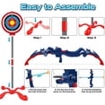 thumbnail image 3 of Allaugh 2 Pack Bow and Arrow for Kids with LED Flash Lights - Archery Set with 12 Suction Cup Arrows, Standing Target, Quiver, Practice Outdoor Toys for Kids 4-12, Blue and Green, 3 of 7