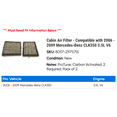 thumbnail image 2 of Cabin Air Filter - Compatible with 2006 - 2009 Mercedes-Benz CLK350 3.5L V6 2007 2008, 2 of 2