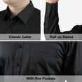 thumbnail image 5 of COOPLUS Mens Dress Shirts Solid Color Long Sleeve Stretch Formal Shirt Perfect for Business Casual Occasions A Button-Down Dress Shirt Tailored for Men, 5 of 5
