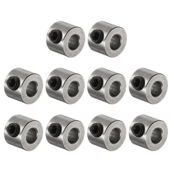 10 Packs Set Screw Collars 4mm Bore Stainless Steel Shaft Collars, 9mm OD, 7mm Width, Gear Stopper Wheel Collar