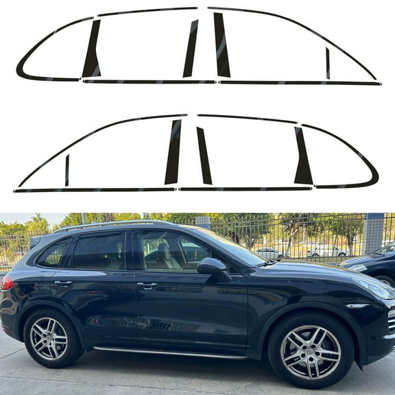 For Porsche Cayenne 2010-2016 SUV Window Chrome Delete Blackout ABC Pillars Glossy Black Stickers