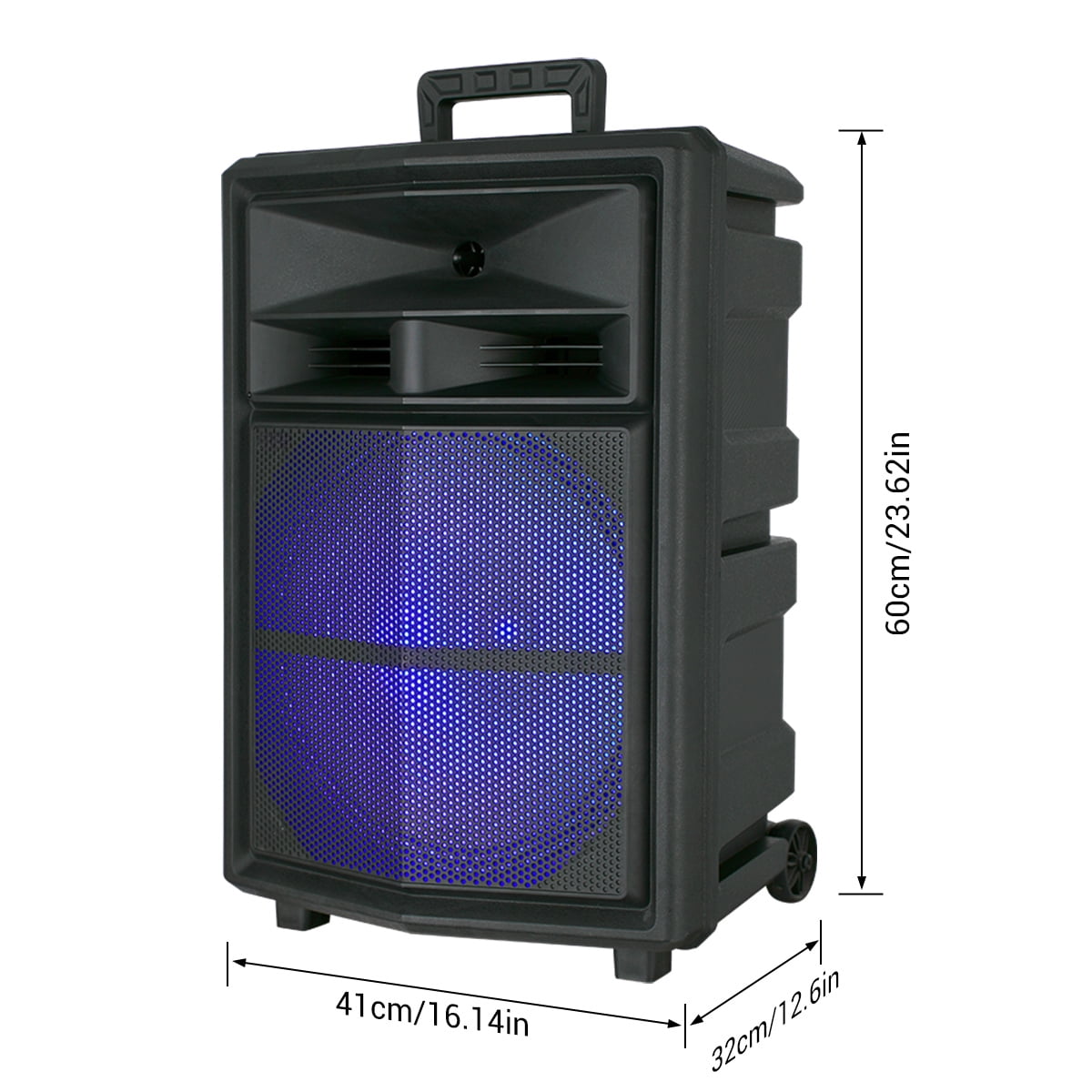 15" Woofer Portable Wireless Party Speaker with Microphone & Stand PA Sound System, AUX/FM/TWS