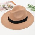 thumbnail image 1 of Sombreros de ala grande para hombres y mujeres, sombreros de jazz de lana de moda, estilo inglés, otoño e invierno, nuevos, 1 of 5