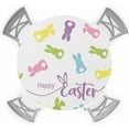 thumbnail image 5 of Round Table Cover 45"-54", Waterproof Reusable Table Cloth Round Fitted Vinyl Tablecloth with Elastic Edged for Outdoor Party,Easter Colorful Bunny White Table Cover, 5 of 6