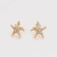 thumbnail image 3 of Aretes Broquel Dama Estrella de Mar C/ Swarovski Oro 18K Lam dorado Unitalla, 3 of 7
