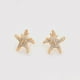 thumbnail image 3 of Aretes Broquel Dama Estrella de Mar C/ Swarovski Oro 18K Lam dorado Unitalla, 3 of 7