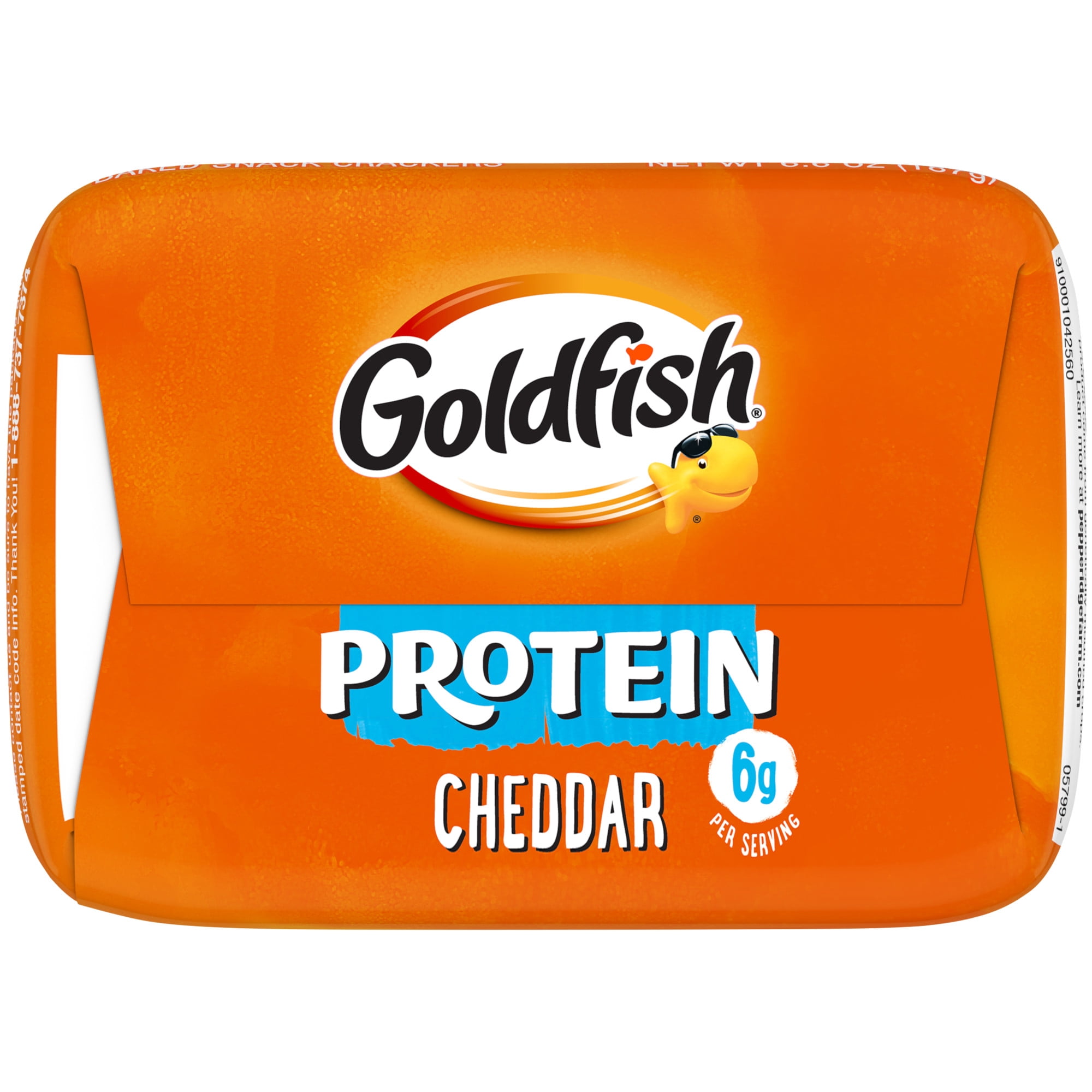 Goldfish 6g Protein Cheddar Crackers, 6.6 oz Bag