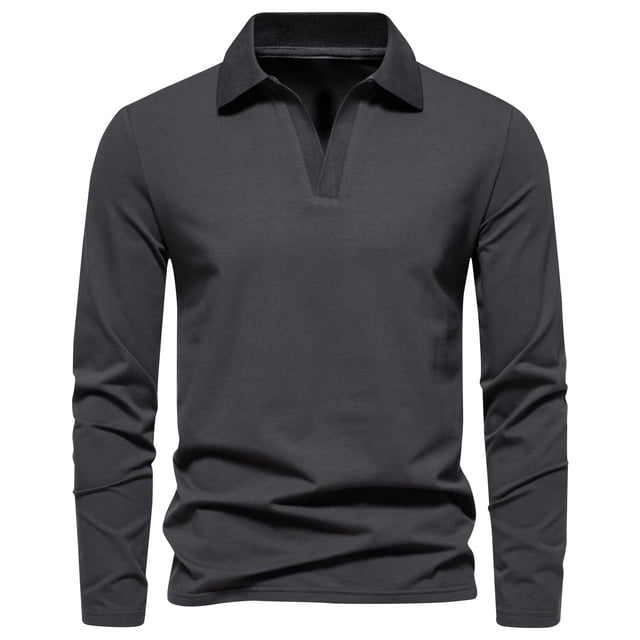 Chandails pour Femmes Hiver Mode Décontractée Couleur Unie Manches Longues Col Rabattu Blouses Chemises Chandail Automne 2024 S-59 Gris Foncé 4TG