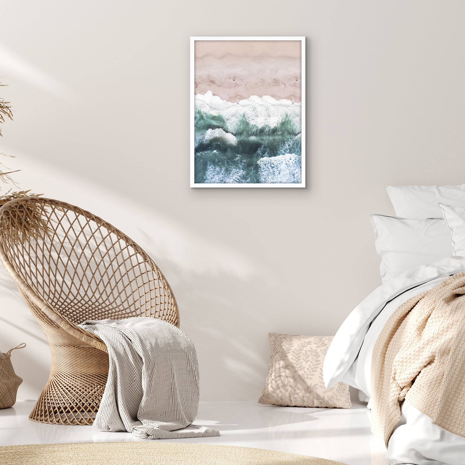 Americanflat 18x24 Poster Frame with Polished Plexiglass Streamline Collection Thin Border Wall - White
