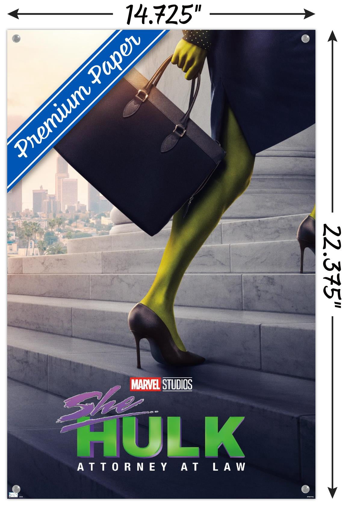 Marvel She-Hulk - Teaser One Sheet Wall Poster with Push Pins, 14.725" x 22.375"
