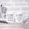 thumbnail image 4 of CTDream Funny 32nd Wedding Anniversary 11oz. Couples Coffee Mug Gag Gift, 32 Years of Wearing the Pants in the Family, Letting Him Think That, 2-Pack with Gift Box for Husband Wife Parents, 4 of 6
